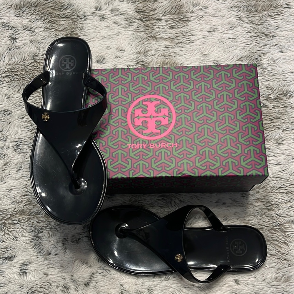 Tory Burch black jelly sandals